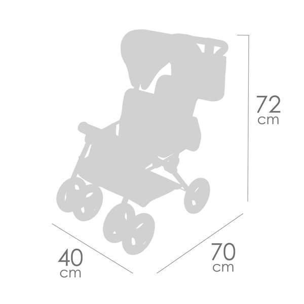 Decuevas Silla Gemelar Plegable para Muñecas de Hasta 52 cm, Silla para Niñas, Juguete, 40x70x72 cm