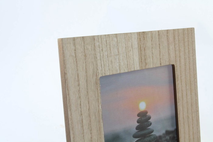 DKD Home Decor Marco Foto 15x20 Oriental Panchen Zen Marron Gris Blanco Madera Resina (4 Unidades) 3x24x29 cm