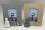 DKD Home Decor Marco Foto 15x20 Oriental Panchen Zen Marron Gris Blanco Madera Resina (4 Unidades) 3x24x29 cm