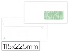 Liderpapel Sobre Blanco 115x225 mm Ventana Derecha Solapa Tira Silicona Reciclado 90 gr Caja 500 Unidades