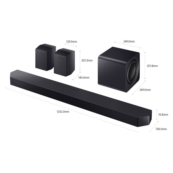 Samsung Soundbar HW-Q990F, 756W, 11.1.4 Canales, Dolby Atmos, DTS:X, Subwoofer Inalámbrico, Color Negro