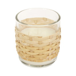 Home Deco Factory Vela Perfumada Aroma Higos, Forma Trenzado Palmeta, Cera Parafina 230g, Duración 15h, Diámetro 8.5 cm Altura 10 cm