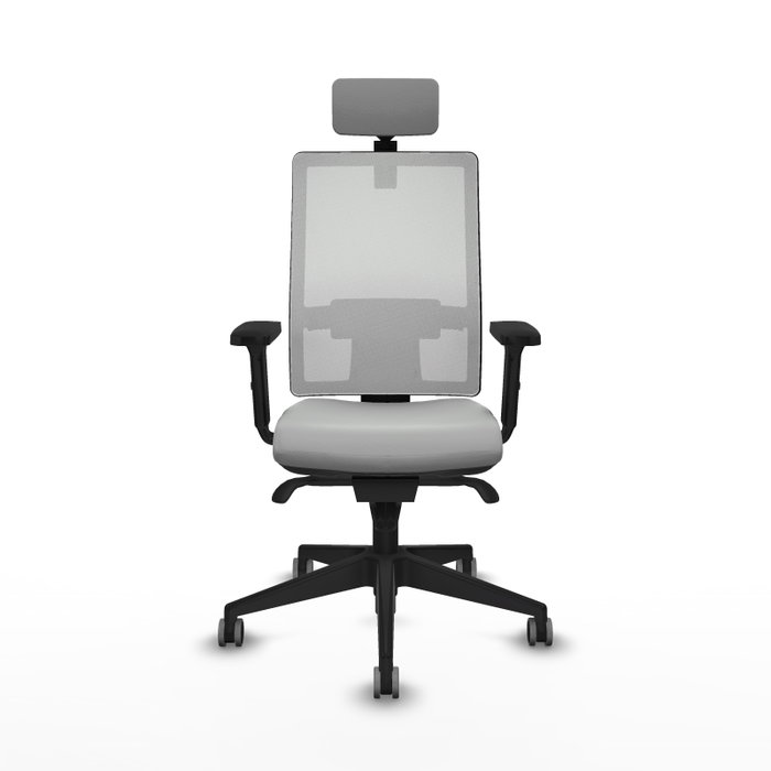 PIQUERAS Y CRESPO Silla de oficina Horna con mecanismo Sincro, Gris claro y Blanco PIQUERAS Y CRESPO Silla de oficina Horna con mecanismo Sincro, Gris claro y Blanco