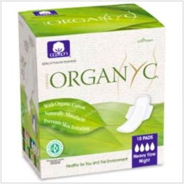 ORGANYC Compresas Con Alas Noche Flujo Abundante 10Ud. 100% Algodón Orgánico