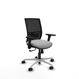 PIQUERAS Y CRESPO Silla de oficina Yunquera con mecanismo Sincro, Gris claro y Negro