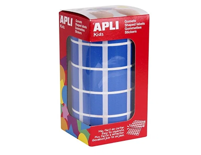 Apli Gomets Cuadrados 20x20 mm Azul - Rollo de 1770 unidades