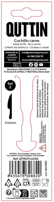 Inde Set 2 Cuchillos Carne Louvre 23 cm (12 Cajas)