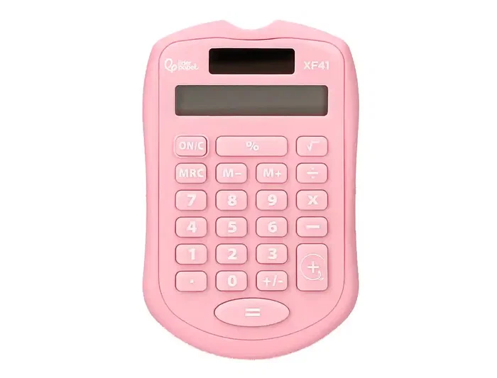 Liderpapel xf41 Calculadora de Bolsillo 8 Dígitos Solar y Pilas Color Rosa