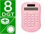 Liderpapel xf41 Calculadora de Bolsillo 8 Dígitos Solar y Pilas Color Rosa