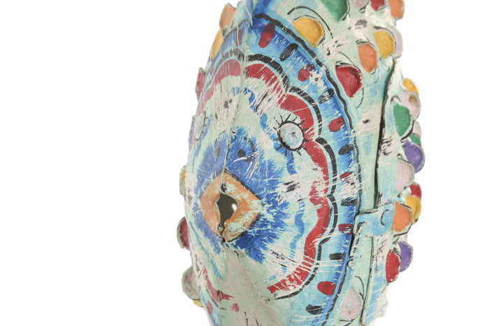 DKD Home Decor Decoración Metal Azul y Multicolor 27x8x21 cm