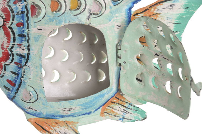 DKD Home Decor Decoración Metal Azul y Multicolor 27x8x21 cm