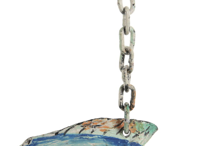 DKD Home Decor Decoración Metal Azul y Multicolor 27x8x21 cm