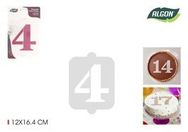 Algon Plantilla Tarta Cumpleaños N-4 Pequeña 13.5 cm x 20 cm (36 Unidades)