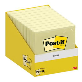 Post-It Bloc Notas 76x76 mm Canary Yellow Paquete Cartón 10 Ud 6820-CY-W10