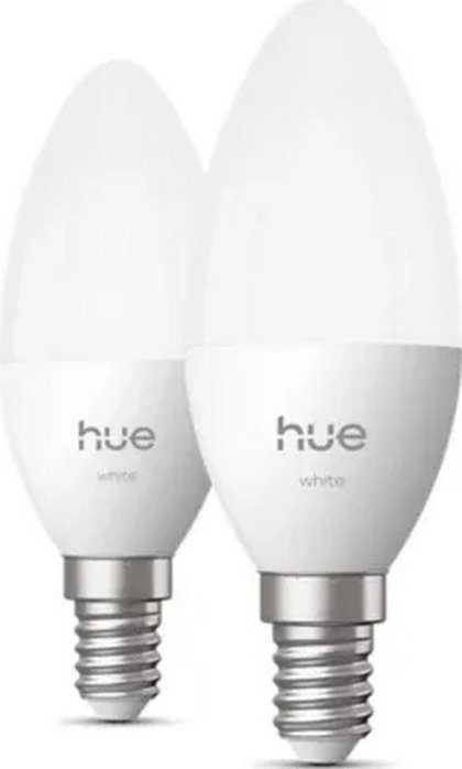 Philips Hue E14 B39 Pack de 2 Bombillas LED de Luz Blanca (2700 K)