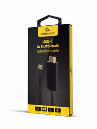 Gembird A-CM-HDMIM-01 Adaptador de Vídeo USB-C a HDMI, 2 Metros, Cable Negro