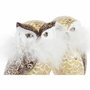 DKD Home Decor Figura de Búho en Resina, Set de 2 unidades, Dorado y Blanco