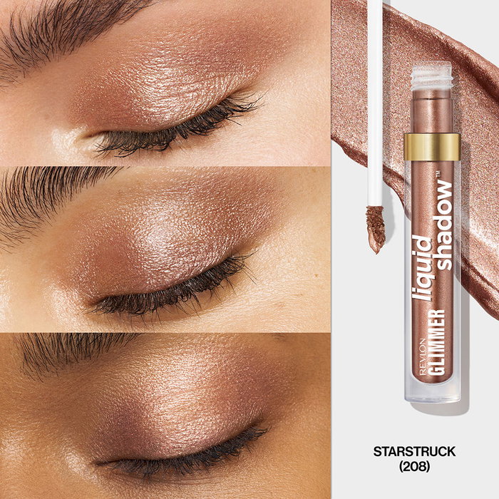 REVLON Sombra de Ojos Líquida Glimmer #208 Starstruck - 3 ml - Acabado Perlado, Resistente 24h, Fórmula a Base de Agua