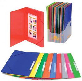 Carpeta De Gomas Y Solapas Carchivo Pp Opaco Fº Con Etiqueta Rojo (Set de 10)