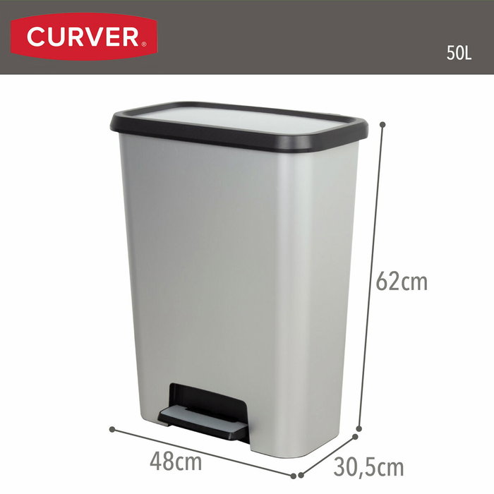 Cubo de basura Curver Gris Plástico 50 L (5 Unidades)