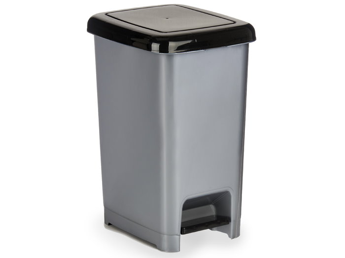 Arte Regal Papelera de Plástico 25L con Pedal para Reciclaje, Negra, Dimensiones 37x47x26.9cm (Set de 8)