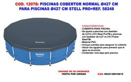 Cobertor para piscina PVC 427 cm para Steel Pro/Power Steel