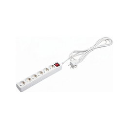 Helos CLASSIC Regleta de enchufes de 6 salidas, 3m, Blanco
