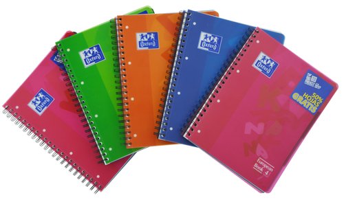 OXFORD Bloc School Eu.Book A4 Horizontal con 4 Separadores, Surtido de 4 Colores (Set de 15) OXFORD Bloc School Eu.Book A4 Horizontal con 4 Separadores, Surtido de 4 Colores (Set de 15)
