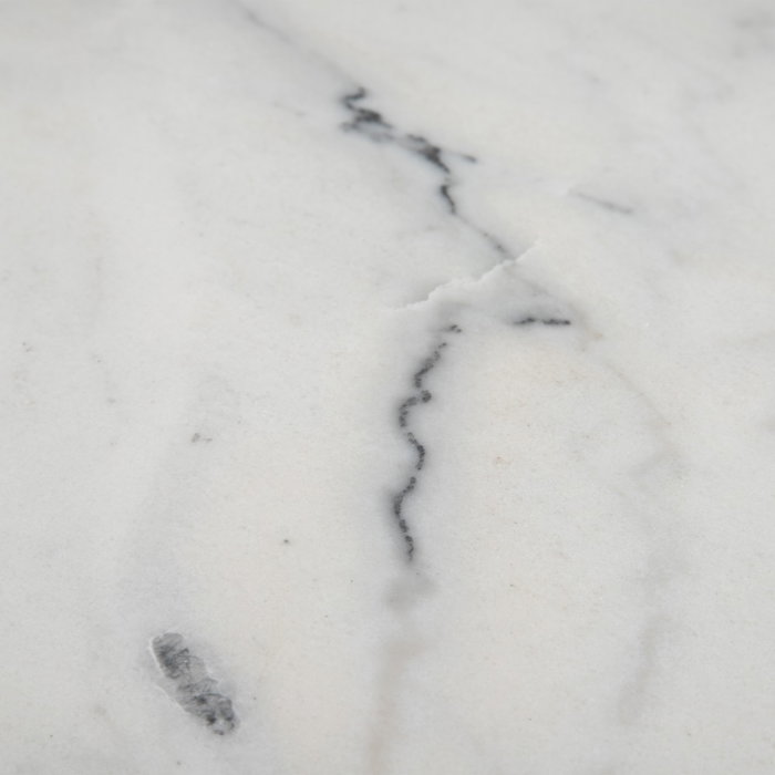 Mesa Comedor Blanco-Negro Metal-Mármol 80 X 80 X 71 cm