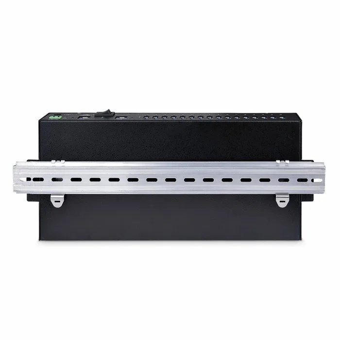 StarTech.com Hub Industrial USB 3.0 de 16 Puertos - Carcasa Metálica, 5 Gbps, Montaje Rack/DIN/Pared, 160W, Compatible con BC 1.2 - Para Entornos Exigentes