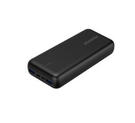 Phoenix Technologies Batería Externa Power Bank 20000mAh con Carga Rápida QC y USB-C Power Delivery (PD), 2 Puertos USB-A, Entrada Micro USB, Negro