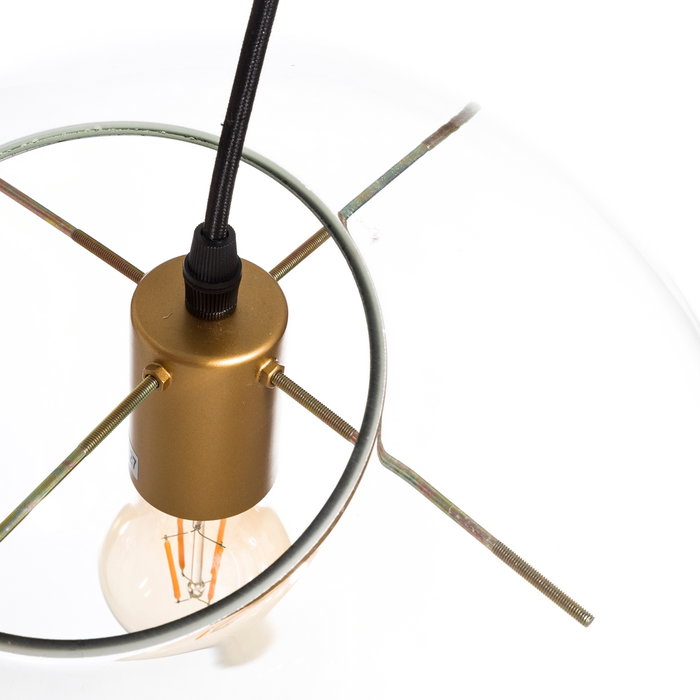 Lámpara Techo Oro-Transparente Cristal 25 X 25 X 25 cm