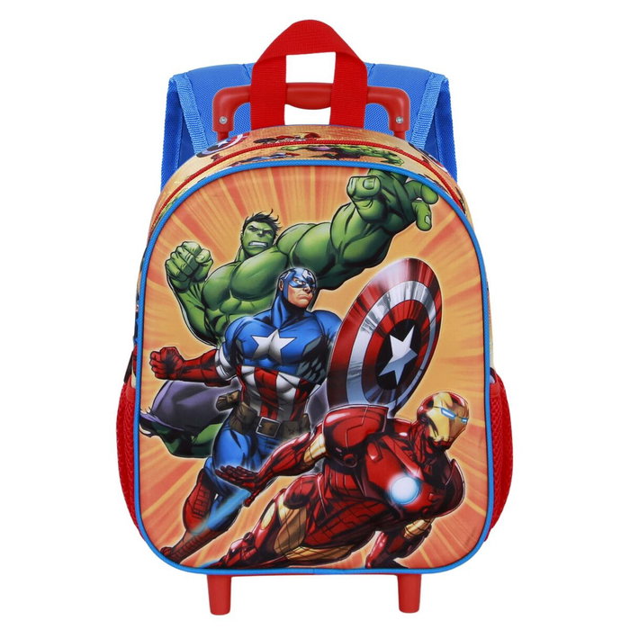 Karactermania Mochila 3D con Ruedas Pequeña Los Vengadores Attack Rojo