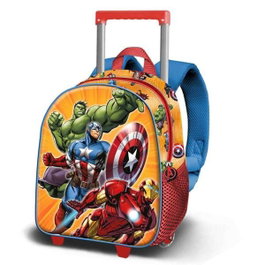 Karactermania Mochila 3D con Ruedas Pequeña Los Vengadores Attack Rojo