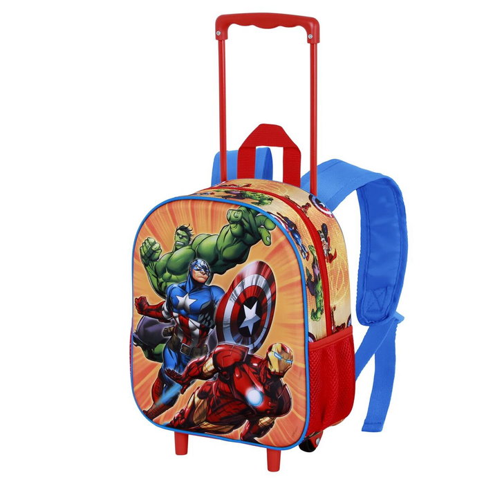 Karactermania Mochila 3D con Ruedas Pequeña Los Vengadores Attack Rojo