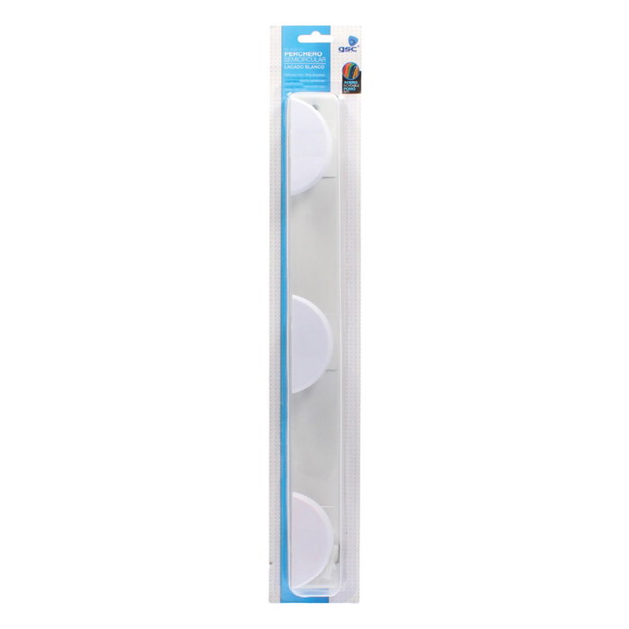 GSC Evolution Percha de acero inoxidable con triple pomo ABS blanco 420x50mm