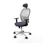 PIQUERAS Y CRESPO Silla de oficina Jorquera Gris y Blanca con mecanismo Sincro/Traslack