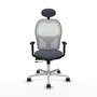 PIQUERAS Y CRESPO Silla de oficina Jorquera Gris y Blanca con mecanismo Sincro/Traslack