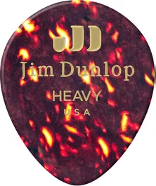 DUNLOP Pack de 72 Púas de Celuloide Genuino Teardrop Shell - Heavy