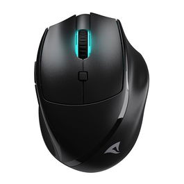 SHARKOON Ratón OfficePal M25W, Óptico, RF Wireless + USB Type-C, 4000 DPI, Negro, para Diestros, 6 Botones, 30 Millones de Clics, Diseño Ergonómico, Iluminación RGB
