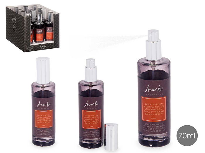 Acorde Aroma Hogar 70 ml Sauce y Té Chai 4.5x4.5x16 cm (Set de 12) Acorde Aroma Hogar 70 ml Sauce y Té Chai 4.5x4.5x16 cm (Set de 12)