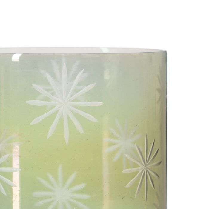 Portavelas Verde Cristal Decoración 15 X 15 X 15 cm