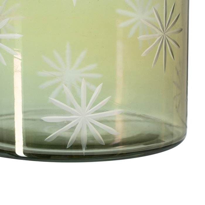 Portavelas Verde Cristal Decoración 15 X 15 X 15 cm