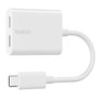 Belkin RockStar Adaptador de Audio y Carga USB-C, Blanco