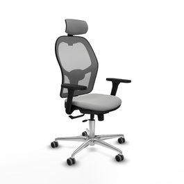 PIQUERAS Y CRESPO Silla de oficina Jorquera Gris con Brazos 3D
