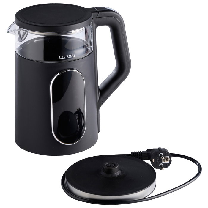 Day Hervidor de Agua 1,7 L 2200W Vidrio Borosilicato Control Electrónico 10 Memorias 13 Niveles Temperatura Variable 40/70/80/90°C