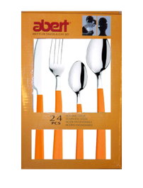 BAJA Menaje Inox + ABS Cubertería 24 Piezas Arcoíbaleno Verde