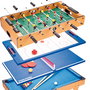 Tachan Mesa Multijuegos 4 en 1 con Accesorios HG207-4, Futbolín, Hockey, Ping Pong y Billar, Patas Resistentes 81.5x43x65 cm
