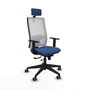PIQUERAS Y CRESPO Silla de oficina Horna con mecanismo Sincro/Traslack Azul marino y Blanco