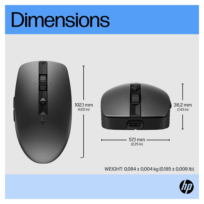 HP Ratón 710 Silencioso Recargable Negro